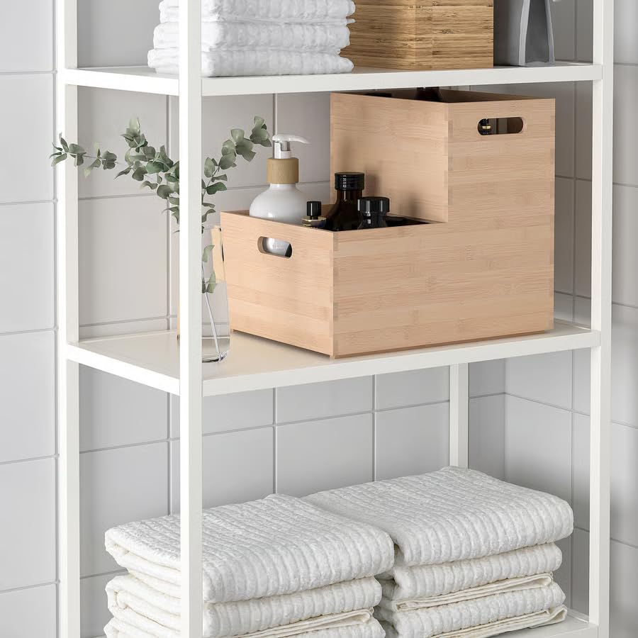Bamboo Storage Box Organizer 6.25x9.5 Inch – Drawer Organizer for Desk, Bathroom, Kitchen & Closet, Eco-Friendly Home Storage Solution