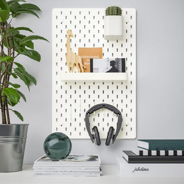 SKÅDIS Container – White Plastic Organizer for Pegboard Storage, Home Office & Craft Supplies