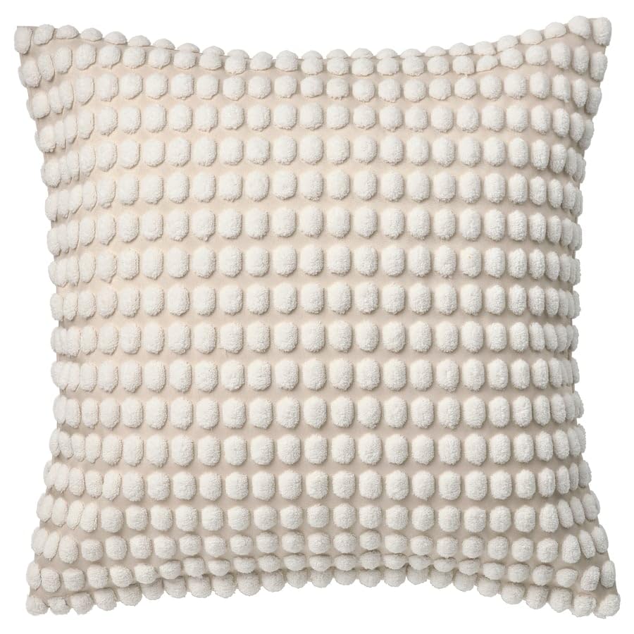 SVARTPOPPEL Cushion Cover 20x20 Inch – Light White Decorative Pillow Case for Sofa, Couch, Bedroom & Living Room Décor