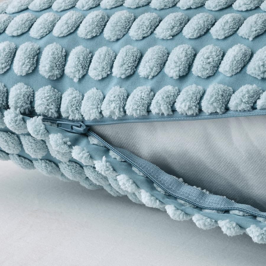 SVARTPOPPEL Cushion Cover 20x20 Inch – Pale Blue Decorative Pillow Case for Sofa, Couch, Bedroom & Living Room Décor