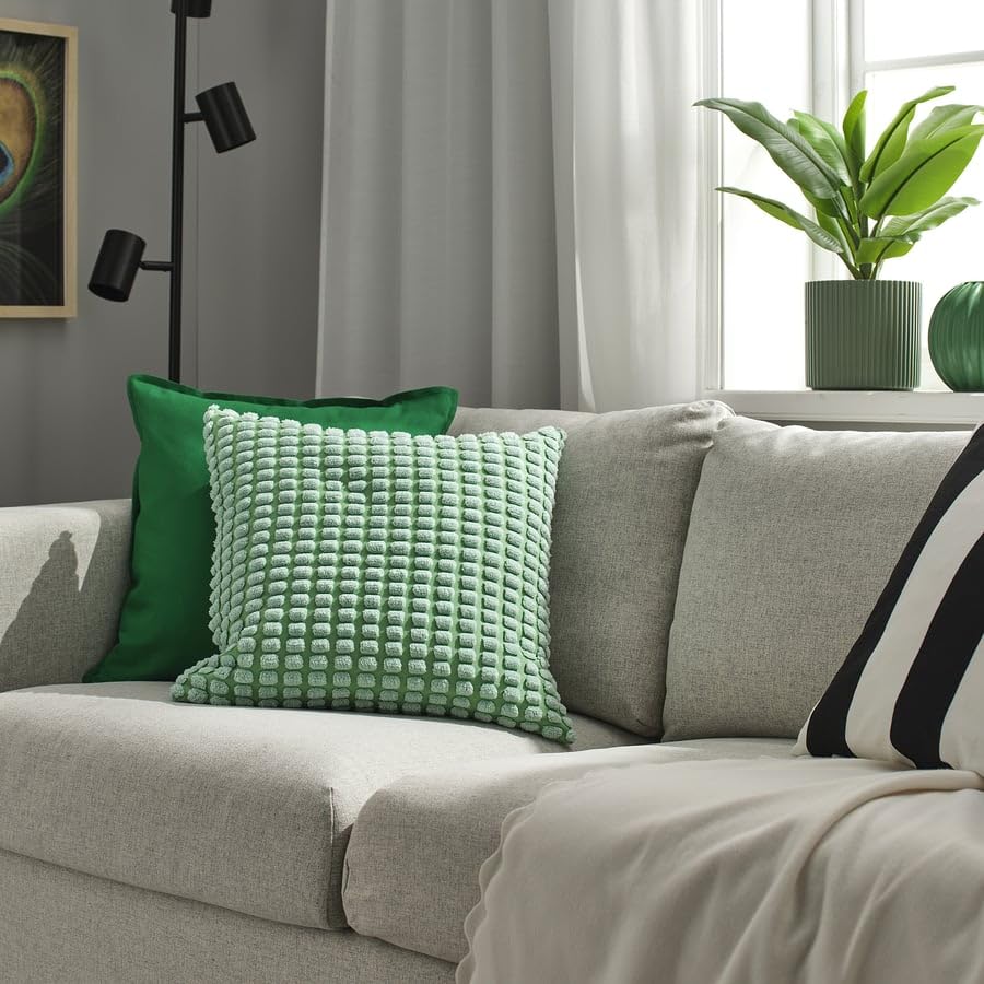 SVARTPOPPEL Cushion Cover 20x20 Inch – Light Green Decorative Pillow Case for Sofa, Couch, Bedroom & Living Room Décor