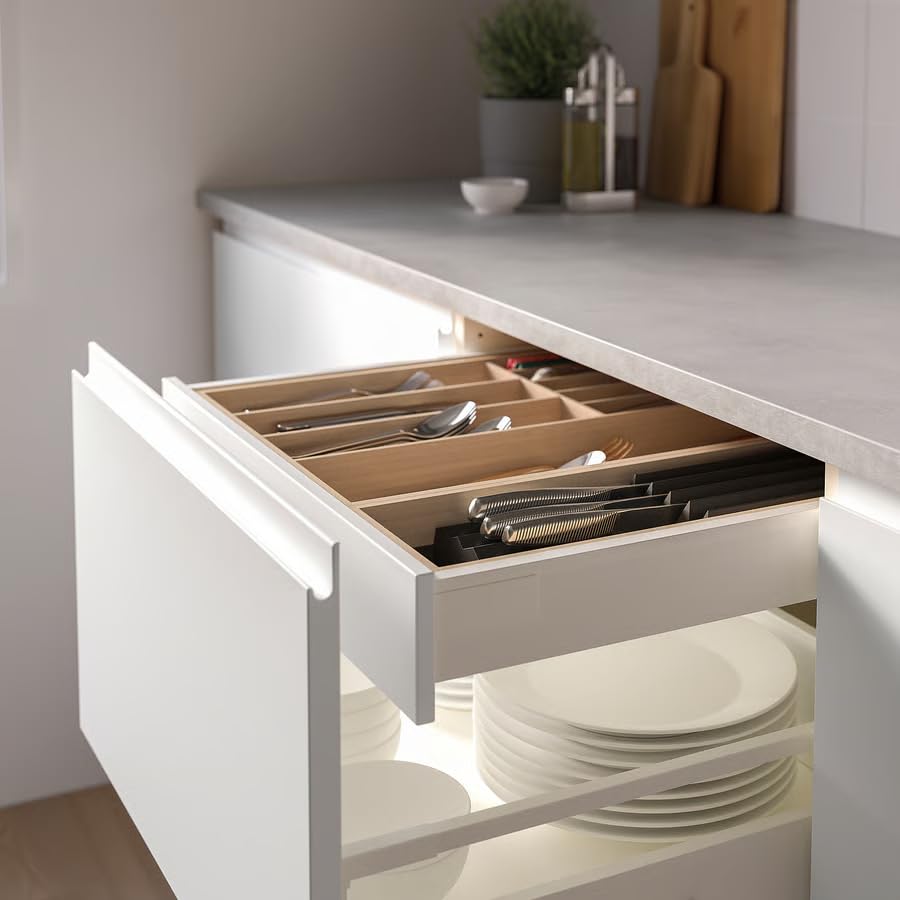 Knife Drawer Organizer Tray 4x20 Inch – Kitchen Knife Storage Rack Insert, Blade Protector Holder, Drawer Knife Organizer, Anthracite