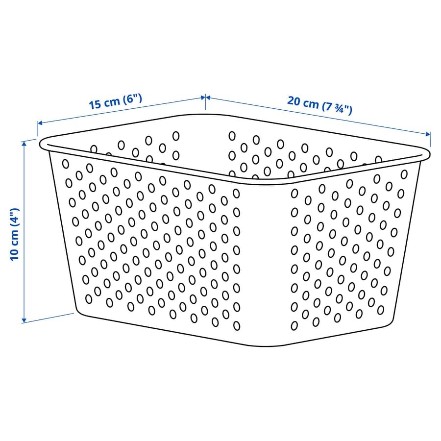 PLOGSVÄNG Storage Basket – White Plastic Organizer Bin, 6 x 7.75 x 4 Inch Container for Kitchen, Bathroom, Office & Home Organization