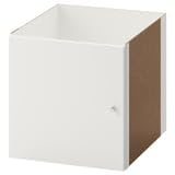 KALLAX Insert with Door White 13x13 | Cube Storage Shelf Organizer Cabinet Door | Compatible with Kallax & Expedit Units