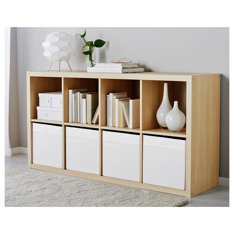 DRÖNA White Fabric Storage Box – Collapsible Cube Organizer Bin 13x15x13 for Shelving Units, Toys, Clothes, Home Storage