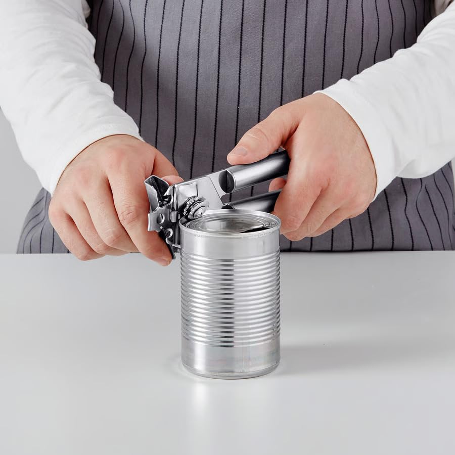 Stainless Steel Can Opener & Bottle Opener – Heavy Duty Manual Kitchen Can Opener Tool – Rust Resistant 2-in-1 Can Opener for Easy Opening of Cans & Bottles – Durable Kitchen Essential