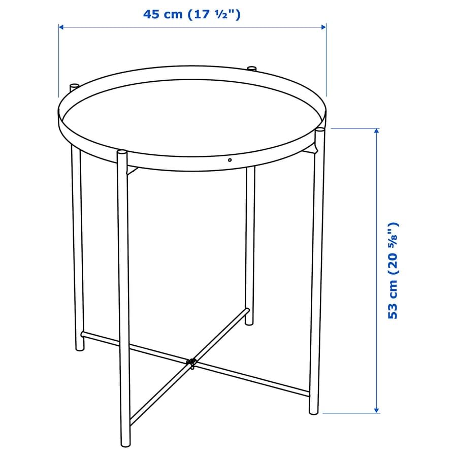 GLADOM Tray Table – Dark Gray-Green Metal Side Table with Removable Tray, 17.5 x 20.6 Inch Round End Table for Living Room, Bedroom & Small Spaces