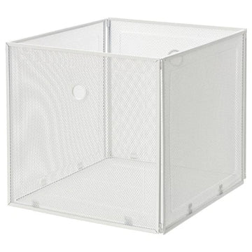 White Metal Mesh Storage Box 13 x 14.5 x 13 Inches, Storage Organizer for Shelving Unit, Breathable Mesh Box for Home, Closet, Home Organization
