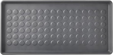 Heavy Duty Floor Protection Tray - Weather Resistant Plastic Utility Shoe Mat for Indoor and Outdoor Use in All Seasons, Muddy Tray, Black 29x15x1 INCH