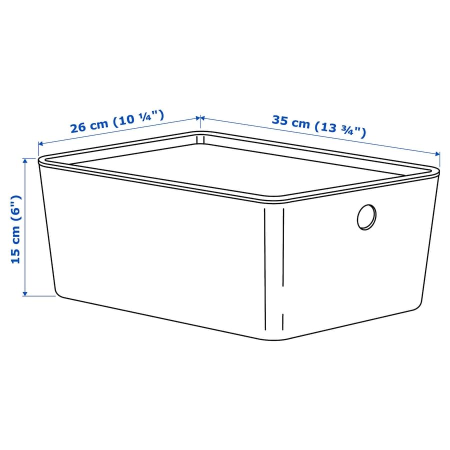 KUGGIS Storage Box with Lid – Light Gray Plastic Organizer 10 ¼x13 ¾x6 – Stackable Container for Home, Office & Shelf Storage