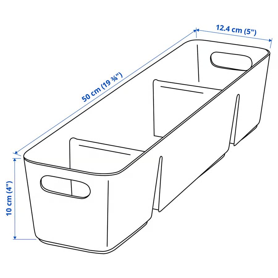 Anthracite Storage Box, Slim Drawer Organizer 19.75x5 Inch, Narrow Storage Container for Kitchen, Bathroom, Under Sink & Cabinet Organization, Space-Saving Home Organizer