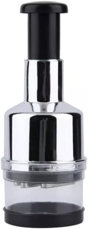 Manual Handheld Food Chopper – Stainless Steel Vegetable Cutter, Onion Garlic Mincer Dicer with Press Handle, Easy to Use & Clean, for Kitchen, Salad, Fruits, Nuts & Herbs