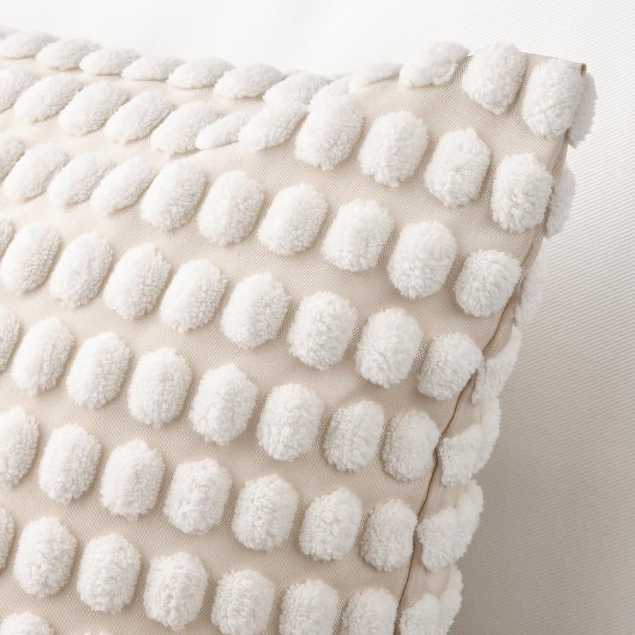 SVARTPOPPEL Cushion Cover 20x20 Inch – Light White Decorative Pillow Case for Sofa, Couch, Bedroom & Living Room Décor