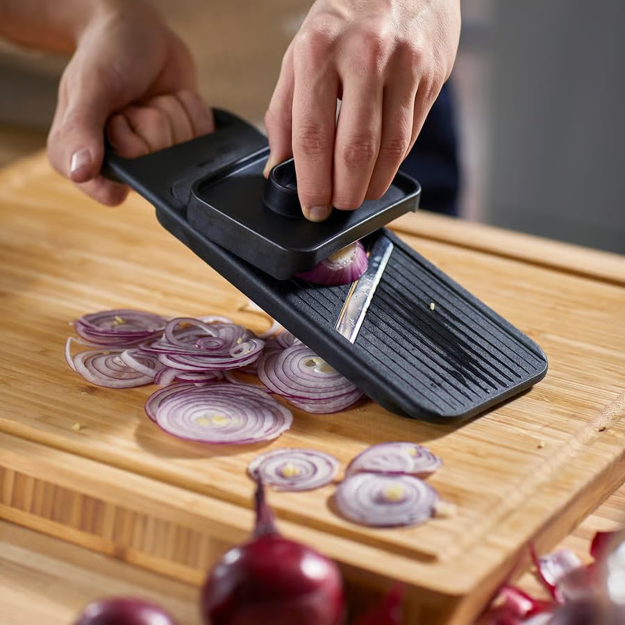 Mandoline Slicer Black – Adjustable Vegetable Cutter & Kitchen Food Slicer for Fast Meal Prep