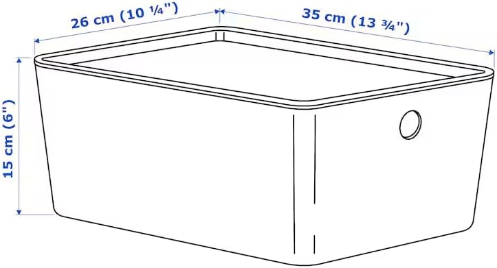 KUGGIS Storage Box with Lid – White, 10 ¼x13 ¾x6 – Stackable Plastic Organizer for Home, Office, Closet, or Shelf Storage Basket Reusable Container