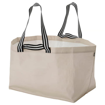 Large Reusable Shopping Bag Light Beige – Extra Capacity Grocery Tote 2401 oz, Durable Eco-Friendly Carry Bag with Handles, Laundry, Travel & Everyday Use 22.5 x 14.5 x 15.25 Inch