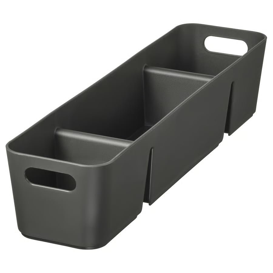 Anthracite Storage Box, Slim Drawer Organizer 19.75x5 Inch, Narrow Storage Container for Kitchen, Bathroom, Under Sink & Cabinet Organization, Space-Saving Home Organizer