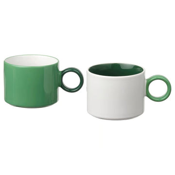 Ceramic Coffee Mug 10 oz – White & Green Tea Cup for Coffee, Tea & Hot Chocolate, Modern Stoneware Mug for Home, Office & Kitchen Drinkware