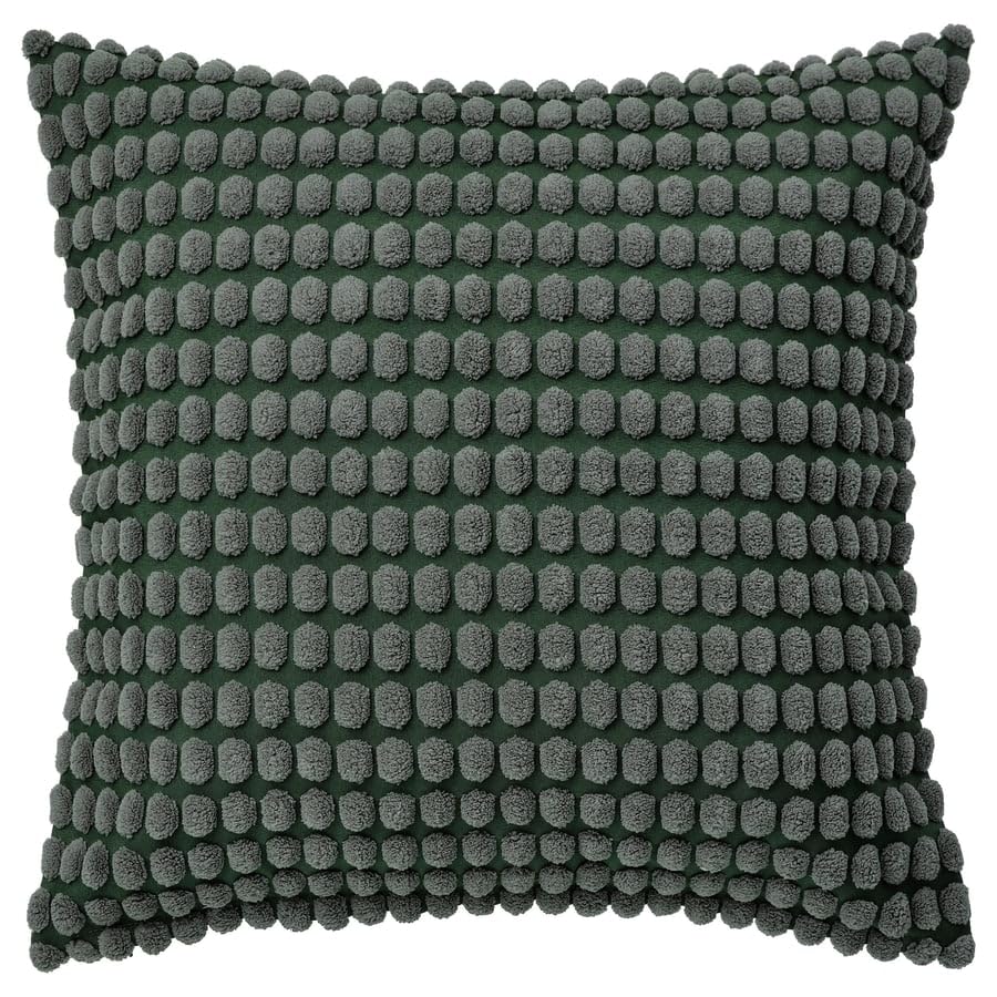 SVARTPOPPEL Cushion Cover 20x20 Inch – Gray-Green Decorative Pillow Case for Sofa, Couch, Bedroom & Living Room Décor