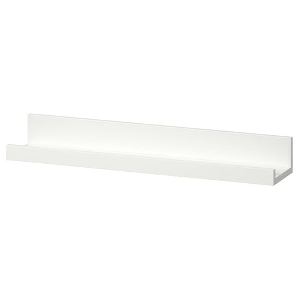 Solid Wood Picture Ledge Shelf 21 ¾ " – Wall Mounted Display Shelf for Photos, Frames, Artwork & Decor, Wooden Floating Picture Frame Ledge for Living Room, Bedroom, Office