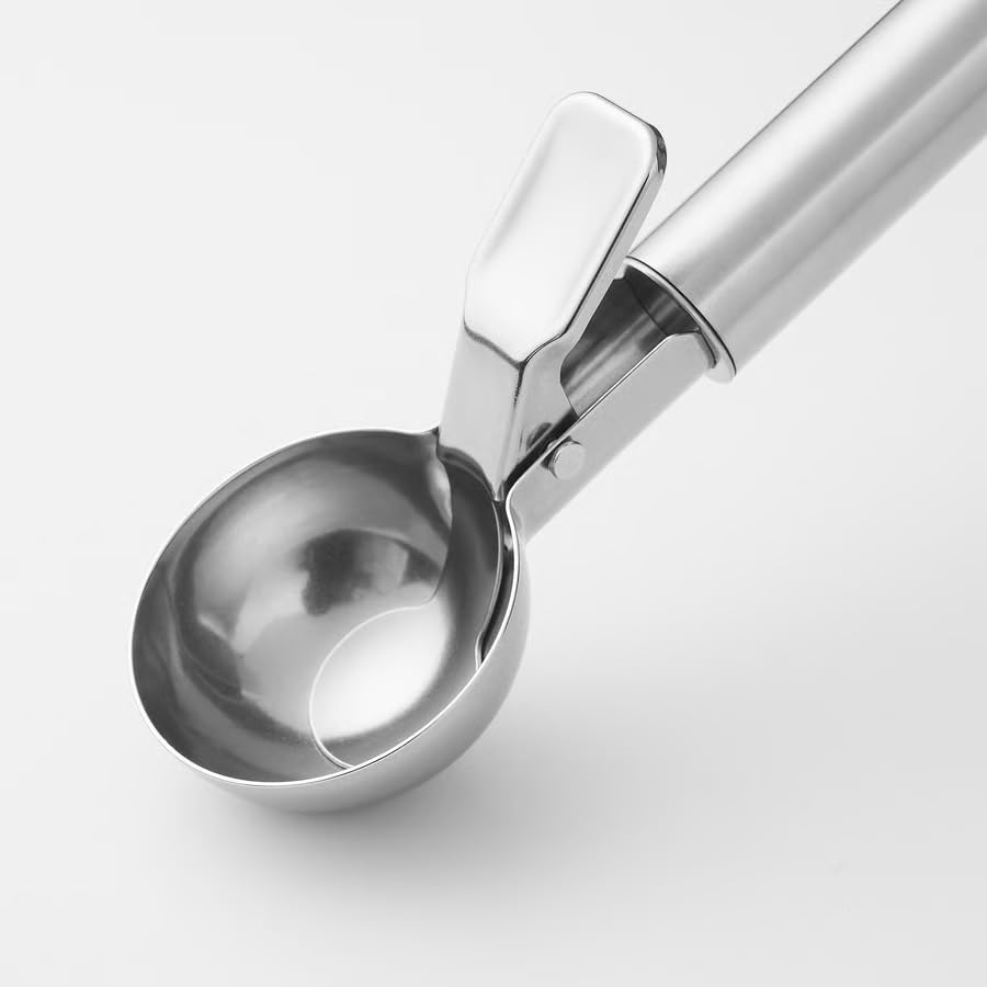 Stainless Steel Ice Cream Scoop – Heavy Duty Trigger Release Ice Cream Scoop for Gelato, Sorbet, Cookie Dough & Frozen Dessert