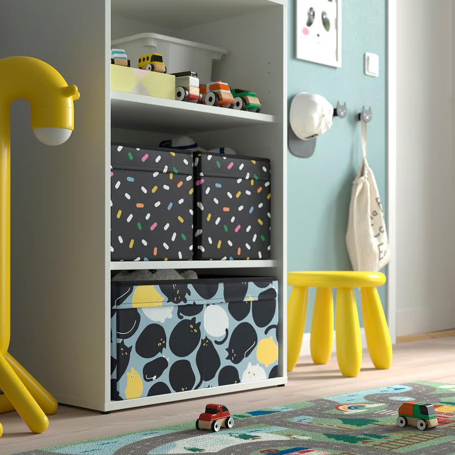 Black Blue Storage Box, Large Storage Container 20.75x14.5x10.25 Inch, Durable Multi-Purpose Organizer for Home, Garage, Closet & Office