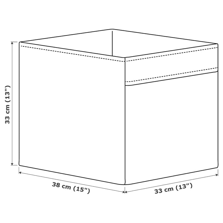 DRÖNA White Fabric Storage Box – Collapsible Cube Organizer Bin 13x15x13 for Shelving Units, Toys, Clothes, Home Storage
