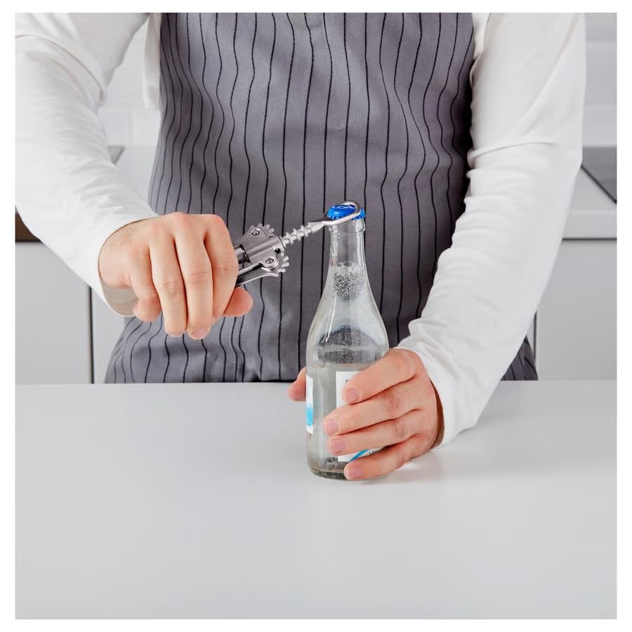 Wing Corkscrew Wine Opener – Matte Silver Heavy Duty Lever Cork Remover for Wine Bottles, Ergonomic Manual Corkscrew for Home Bar & Kitchen Accessories