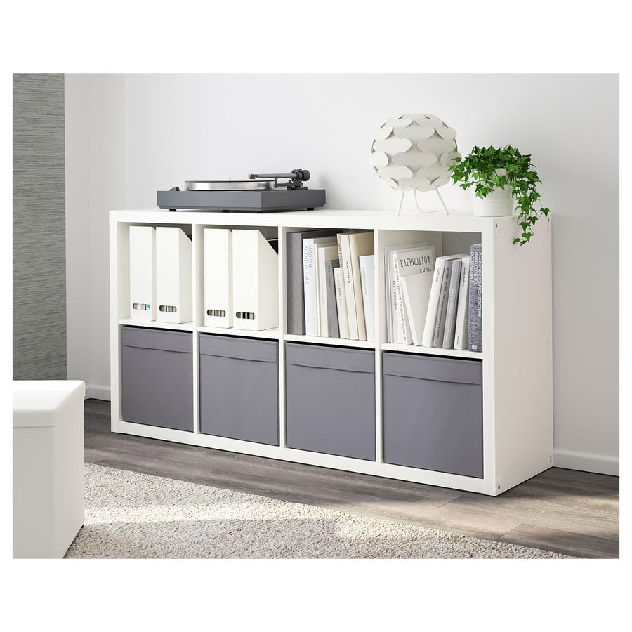 DRÖNA Box Dark Gray Fabric Storage Box – Collapsible Cube Organizer Bin 13x15x13" for Shelving Units, Toys, Clothes, Home Storage