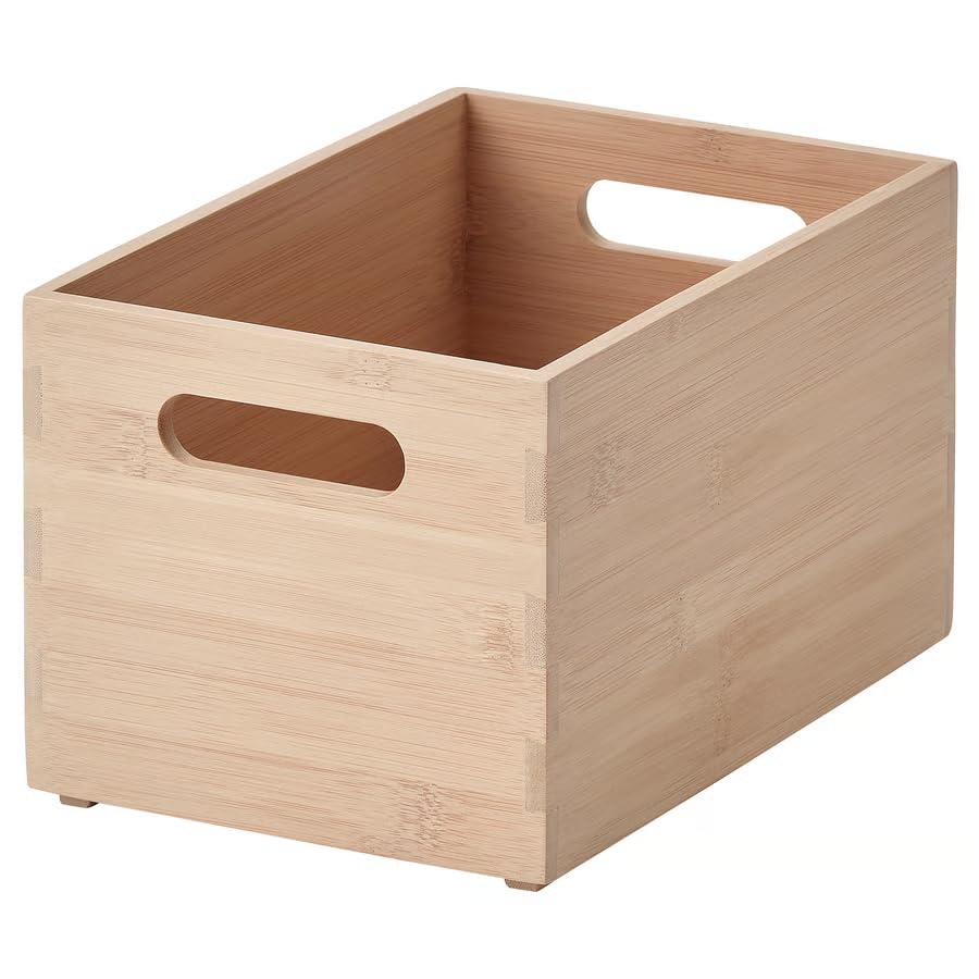 Bamboo Storage Box Organizer 6.25x9.5 Inch – Drawer Organizer for Desk, Bathroom, Kitchen & Closet, Eco-Friendly Home Storage Solution