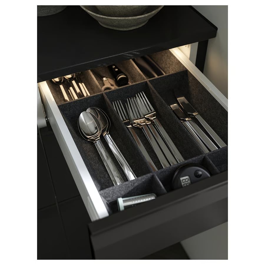 Adjustable Drawer Organizer 15x24 Inch, Customizable Kitchen Drawer Dividers, Drawer Organizer Tray for Utensils, Cutlery, Kitchen Tools & Office Supplies, Gray