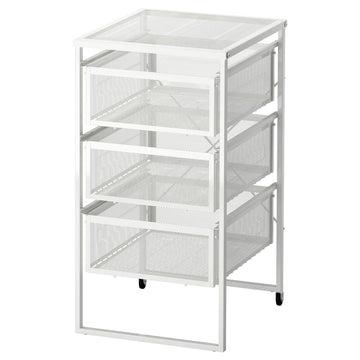LENNART Drawer Unit – White Steel Storage Organizer with 3 Drawers for Home Office & Workspace