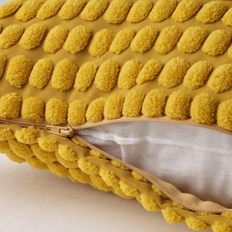 SVARTPOPPEL Cushion Cover 20x20 Inch – Yellow Decorative Pillow Case for Sofa, Couch, Bedroom & Living Room Décor