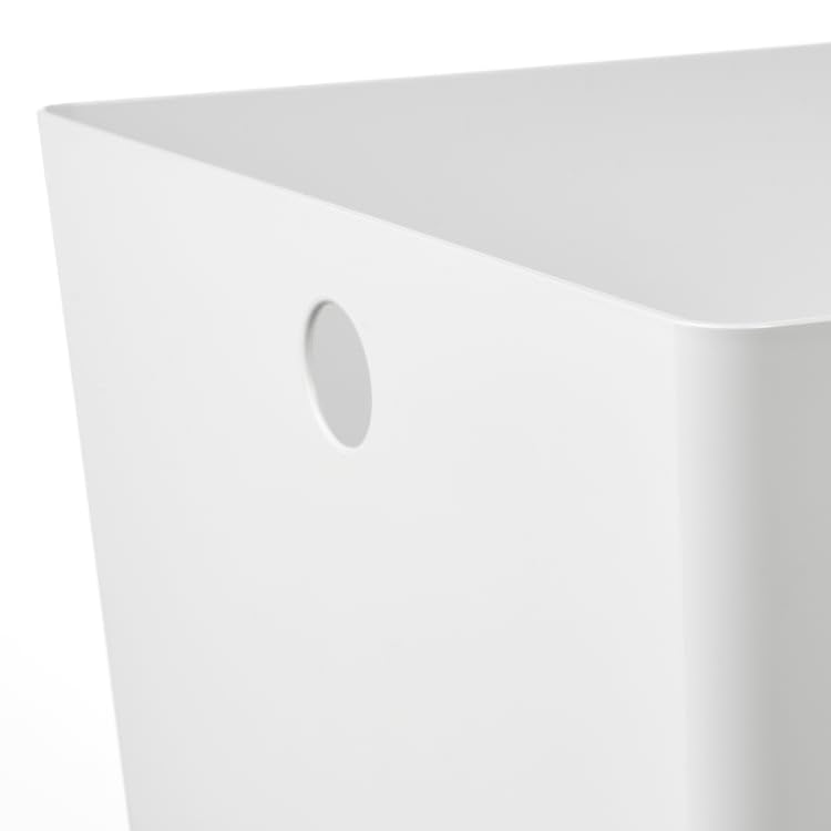 KUGGIS Storage Box White – 10 ¼x13 ¾x6 | Organizer for Papers, Magazines, Gadgets & Hobby Items | Fits BESTÅ Units | Durable Recycled Plastic
