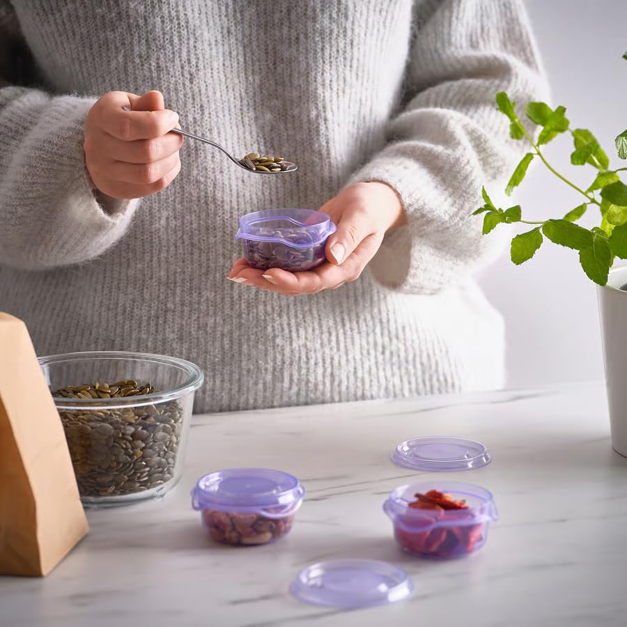 Mini Food Storage Containers with Lids 2 oz, Small BPA-Free Reusable Snack Containers, Leak Resistant Portion Control Containers for Sauces, Dressings, Dips, Meal Prep, Travel & Lunch Box