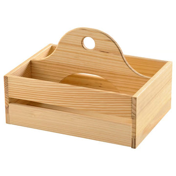 Portable Wooden Organizer Caddy 9.75 x 7 Inch, Kitchen Countertop Storage Rack for Spices, Bottles, Pantry & Bathroom Organization, Rustic Wood Storage Tray for Home Organization