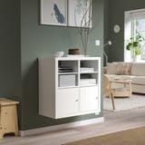 KALLAX Insert with Door White 13x13 | Cube Storage Shelf Organizer Cabinet Door | Compatible with Kallax & Expedit Units