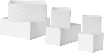 SKUBB Storage Box Drawer Organizer Set of 18, White Multi-Use Closet Wardrobe Shelf Storage Bins for Clothes, Socks, Underwear, Accessories & Home Organization