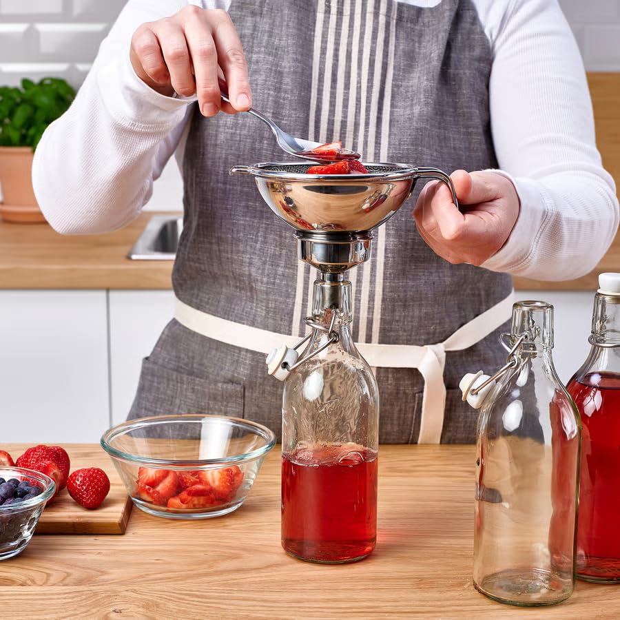 Stainless Steel Funnel Set of 3 – Fine Mesh Strainer & Kitchen Sifter Set for Juicing, Baking, Cooking & Liquid Transfer