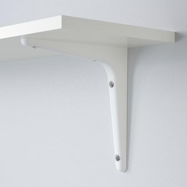 2 Pack Wall Mounted Shelf with Brackets 23.25 x 7.88 Inch – Modern Floating Storage Shelf for Bedroom, Living Room, Kitchen & Office, Display Shelf for Books, Plants & Home Decor, White