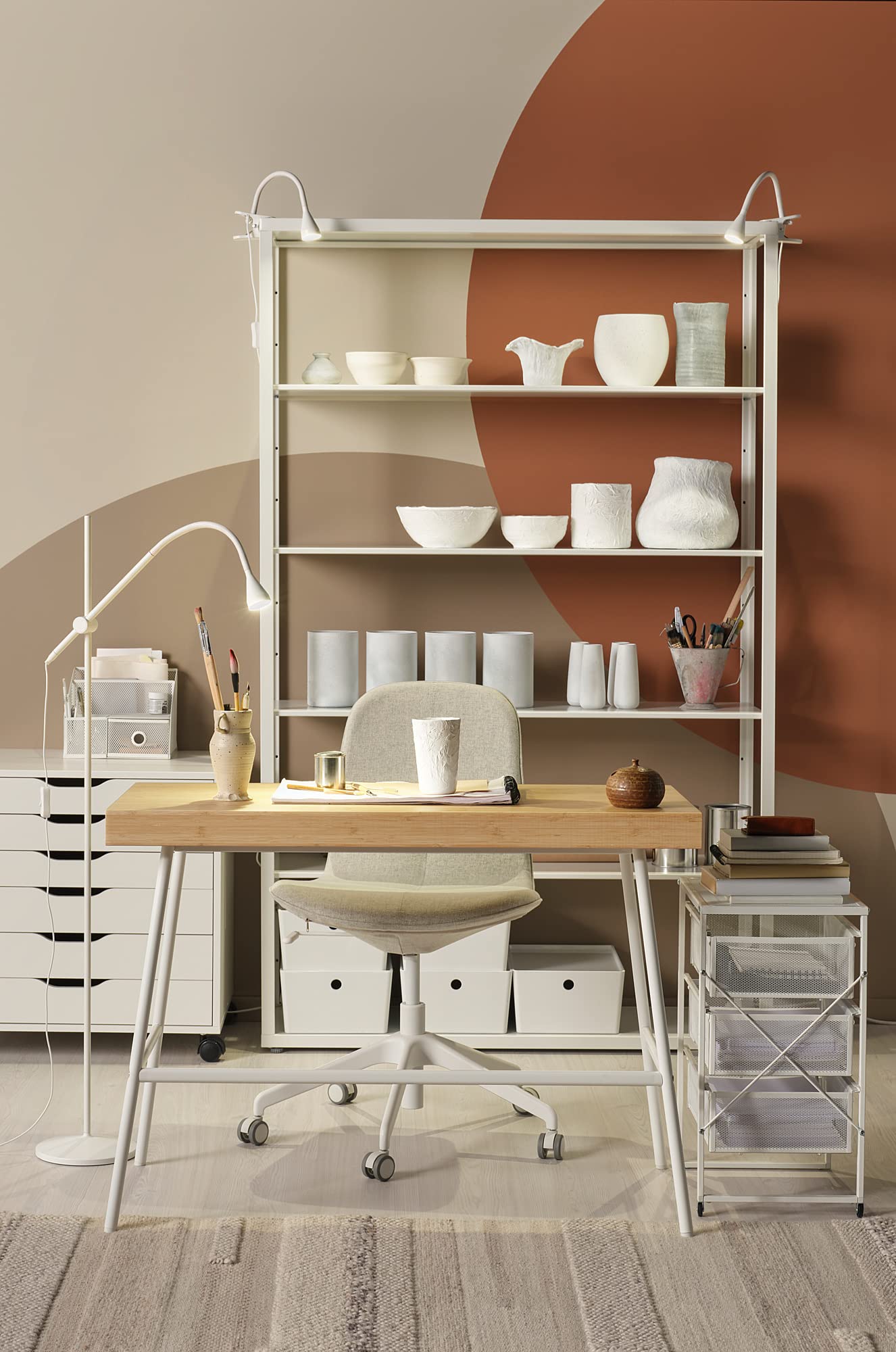 LENNART Drawer Unit – White Steel Storage Organizer with 3 Drawers for Home Office & Workspace