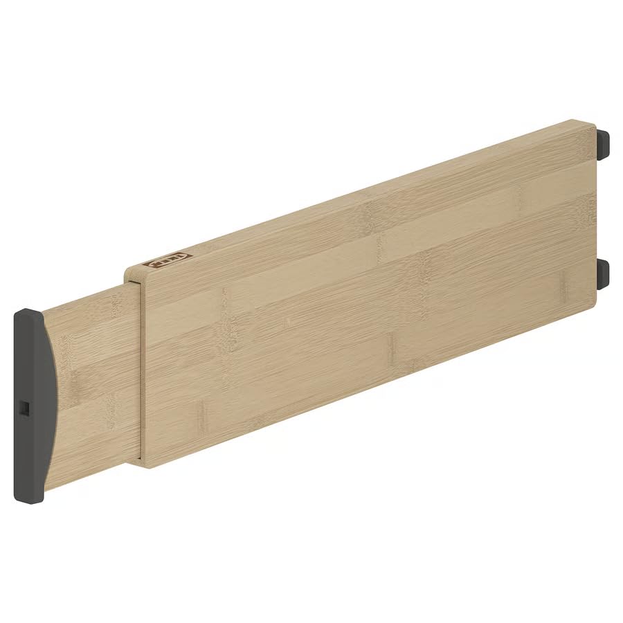 Adjustable Bamboo Drawer Dividers Expandable Kitchen Drawer Organizer, Wooden Drawer Separator Inserts for Utensils, Cutlery, Kitchen Tools & Office Storage, Non-Slip Expandable Divider System