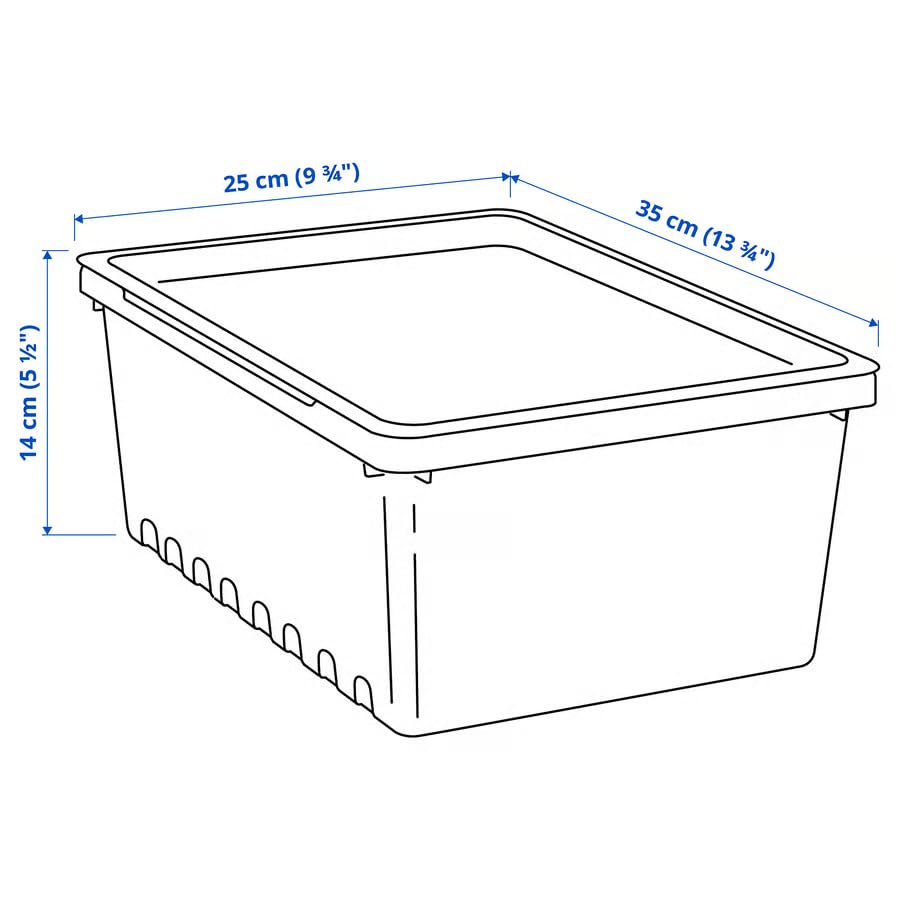 Black Storage Box with Lid 2 Gallon – Stackable Plastic Storage Container for Closet, Kitchen & Office Organization, Durable Storage Box with Secure Lid 13.75 x 9.75 x 5.5 Inches