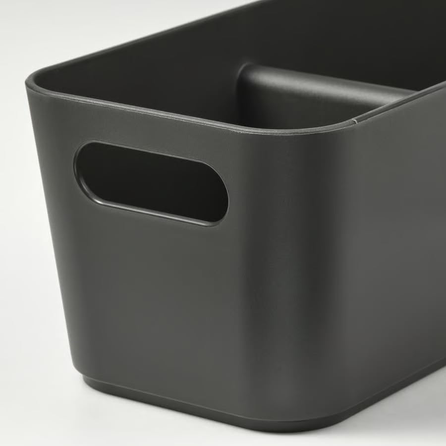 Anthracite Storage Box, Slim Drawer Organizer 19.75x5 Inch, Narrow Storage Container for Kitchen, Bathroom, Under Sink & Cabinet Organization, Space-Saving Home Organizer