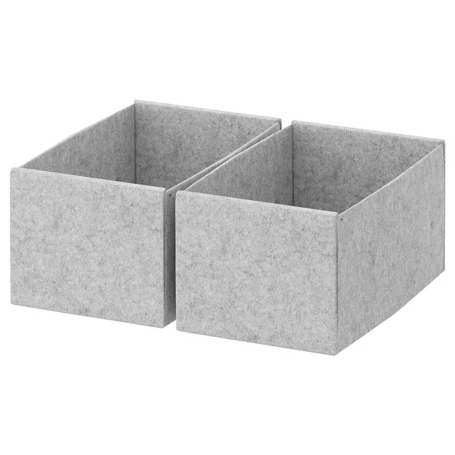 Light Gray Storage Box (Pack of 2) – Multi-Purpose Organizer 6x10.5x4.75 Inch for Drawer, Closet, Desk, Durable Fabric Storage Boxes for Home Organization