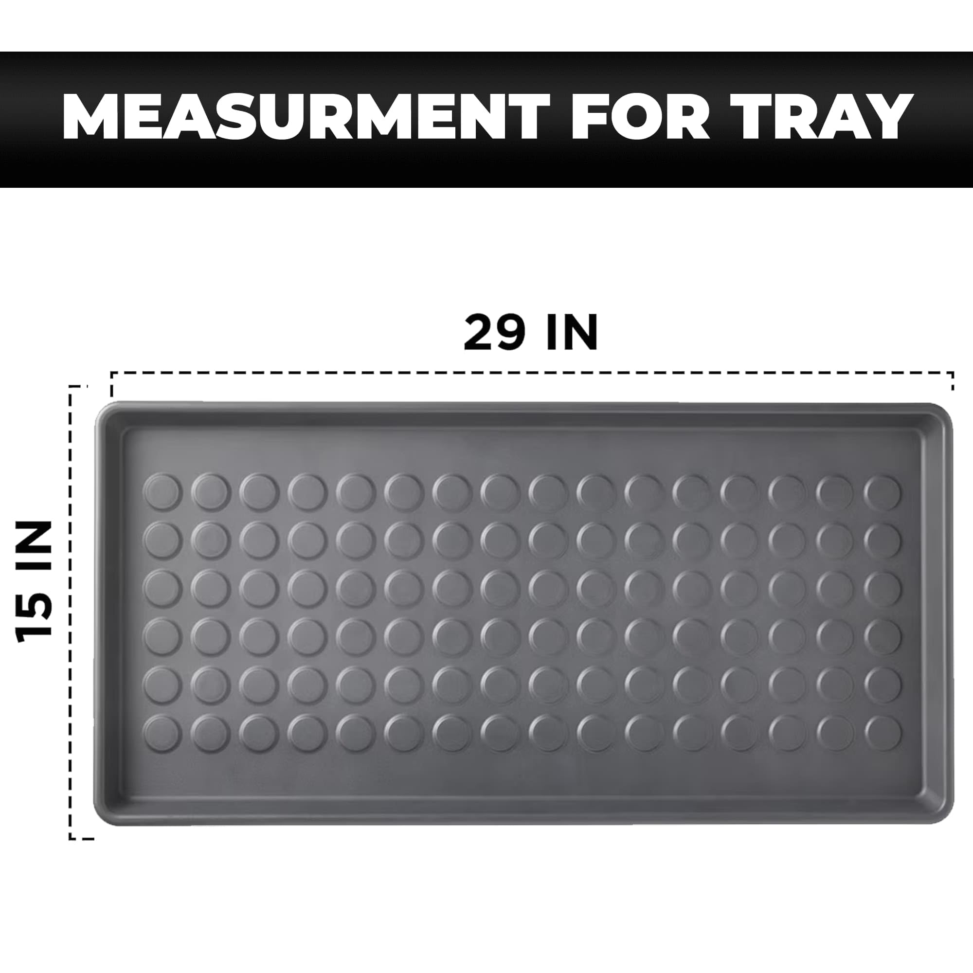 Heavy Duty Floor Protection Boot Tray - Water Resistant Plastic Utility Shoe Mat for Indoor and Outdoor Use in All Seasons, Muddy Grey 71x35x3 CM (1 Pack)
