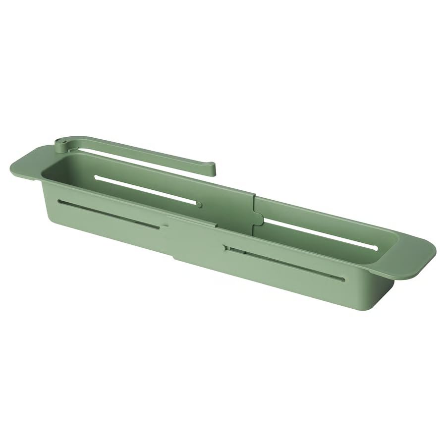 Kitchen Sink Organizer Container, Extendable Sink Storage Holder for Sponges, Dish Soap & Brush Organizer with Dishcloth Holder, Space Saving Sink Accessory
