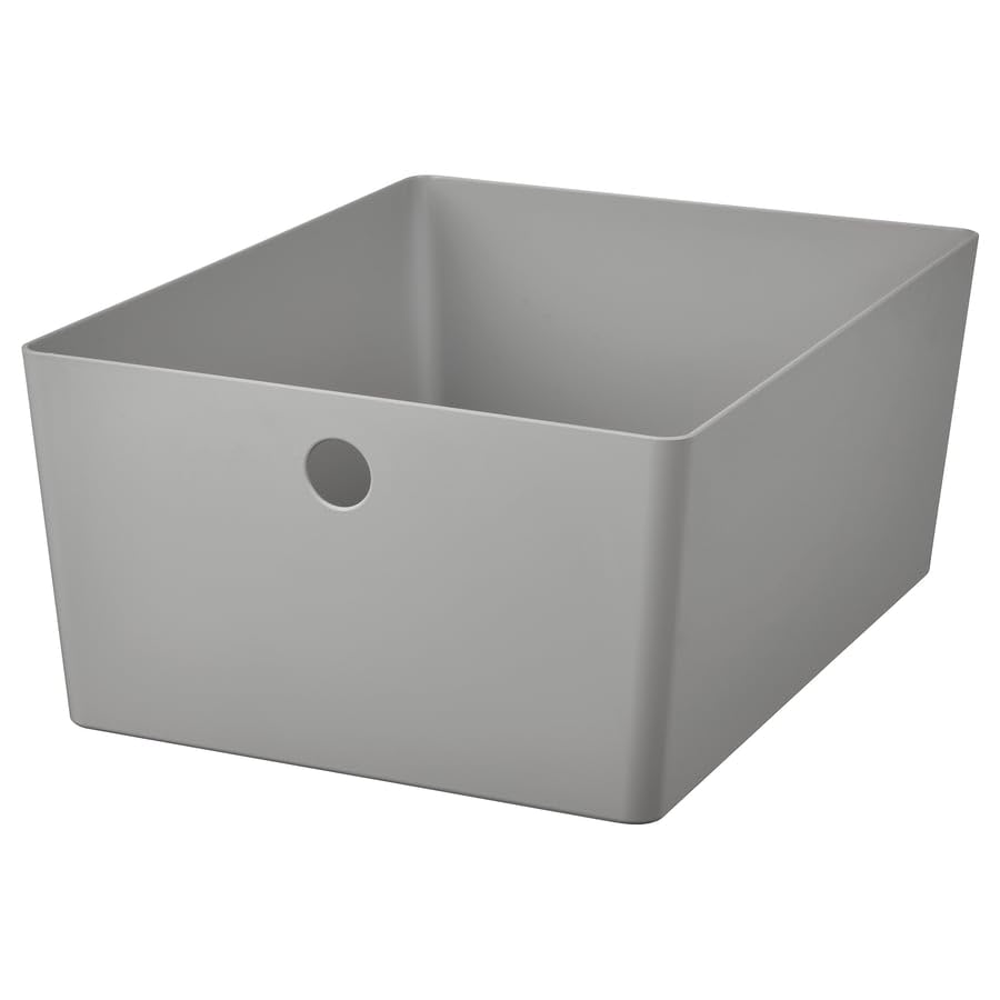 New KUGGIS Storage Box Light Gray – 10 ¼x13 ¾x6 | Stackable Organizer for Papers, Magazines, Gadgets & Hobby Items | Fits BESTÅ Units | Durable Recycled Plastic