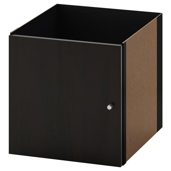 Insert with Door black-brown13x13 inches | Cube Storage Shelf Organizer Cabinet Door | Compatible with Kallax & Expedit Units