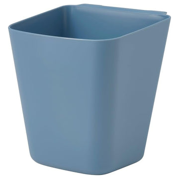 SUNNERSTA Container – Blue-Gray Plastic Storage Cup, 4.75 x 4.38 Inch Hanging Utensil Holder for Kitchen Rail, Bathroom & Home Organization